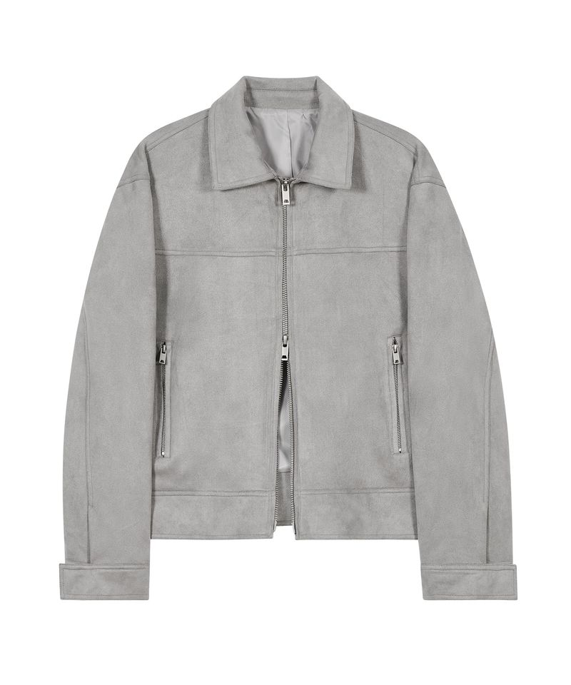 86-IRO237 Biker Collar Suede Jacket