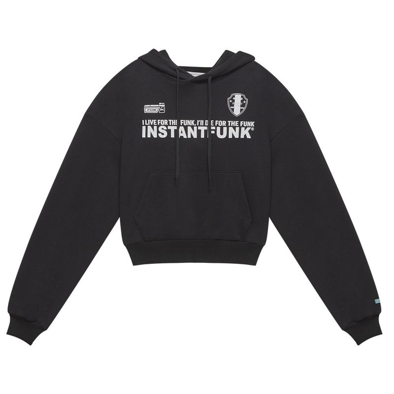 INSTANTFUNK（インスタントファンク）の「Emblem-print hooded sweatshirt（Tops）」