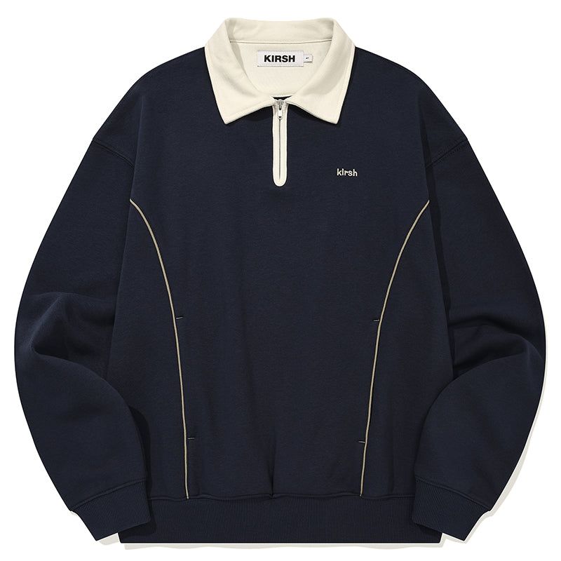 OPEN COLLAR SWEATSHIRT [DARK NAVY]