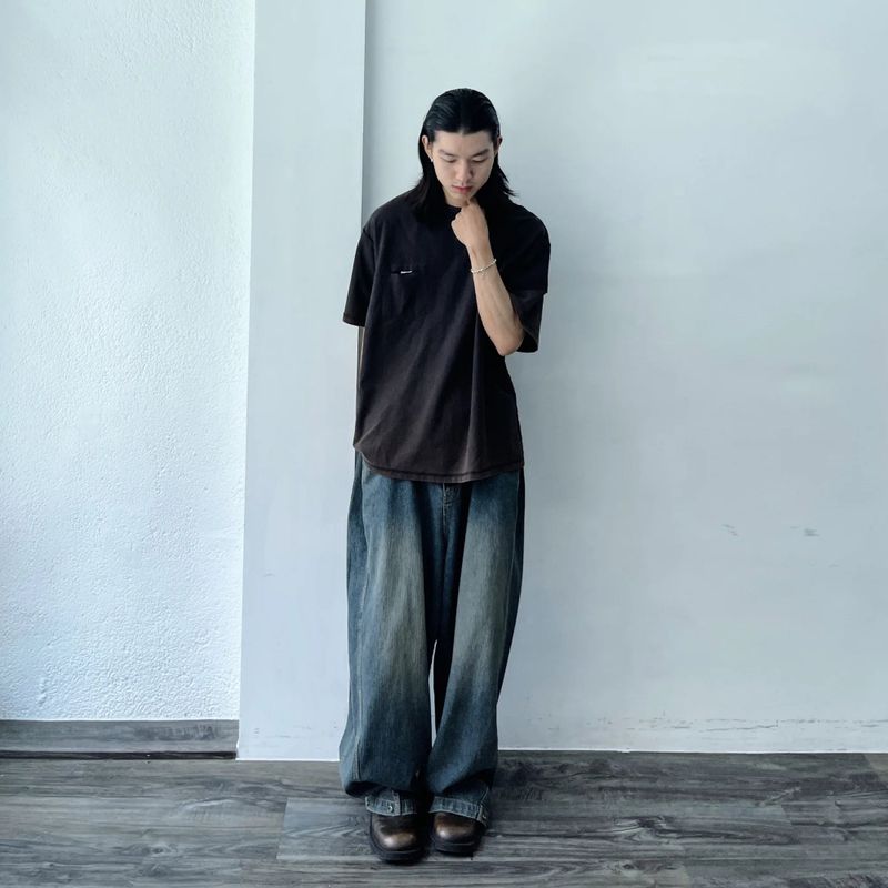 Slashed Pocket Washed Tee