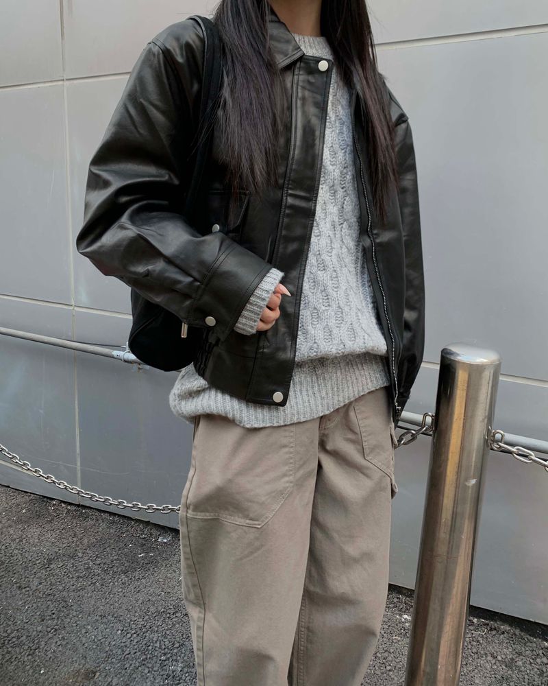 Humming leather jacket