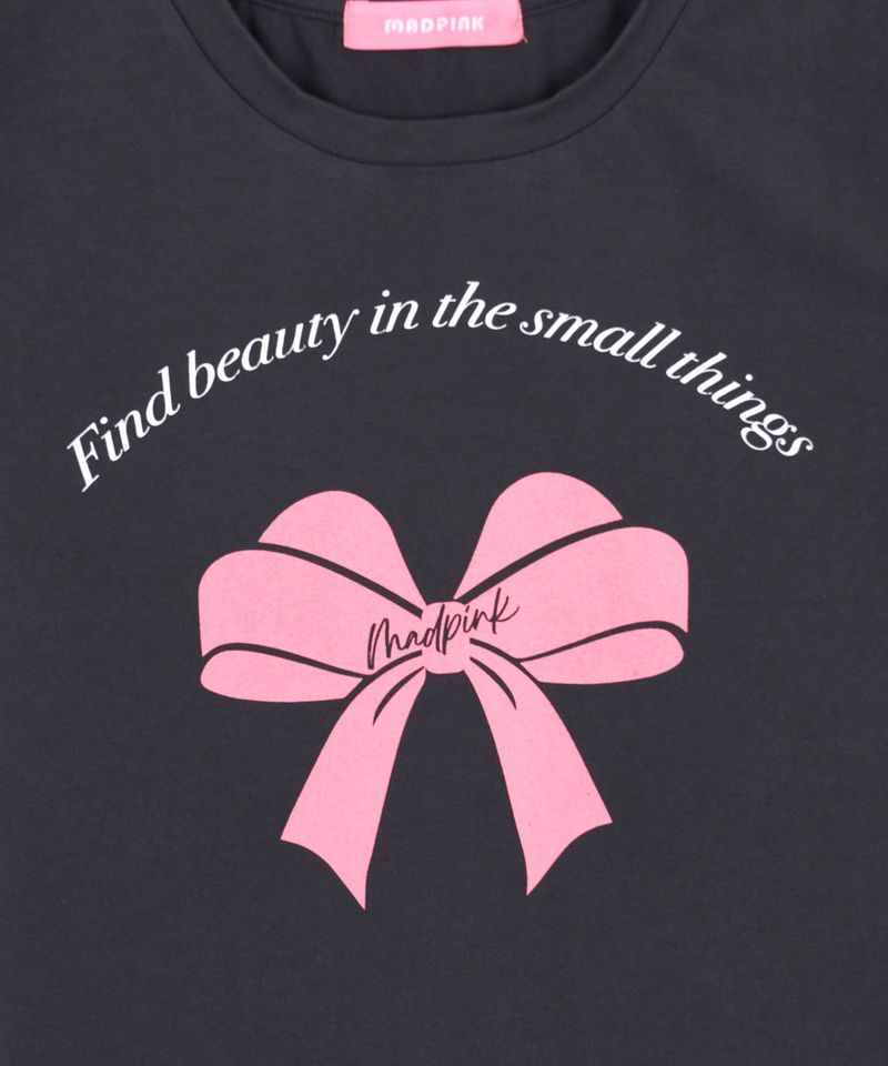 RIBBON PRINT T CHARCOAL