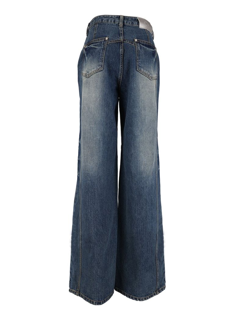 Stud Cat Eye Cut out denim pants