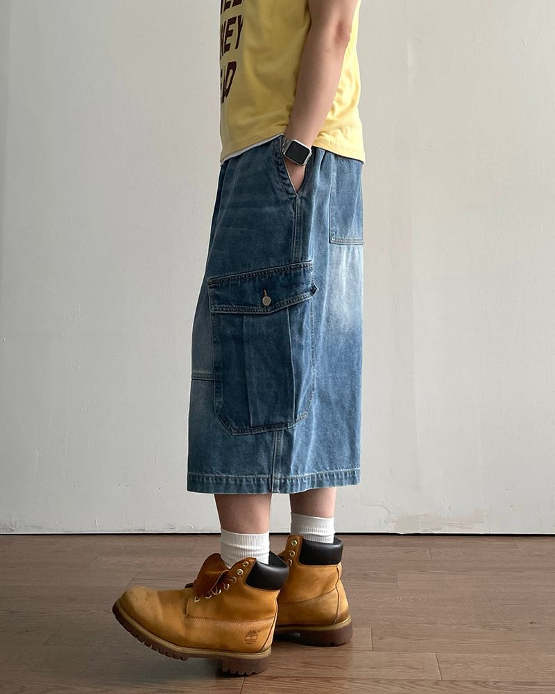 Marine Bermuda Denim Pants