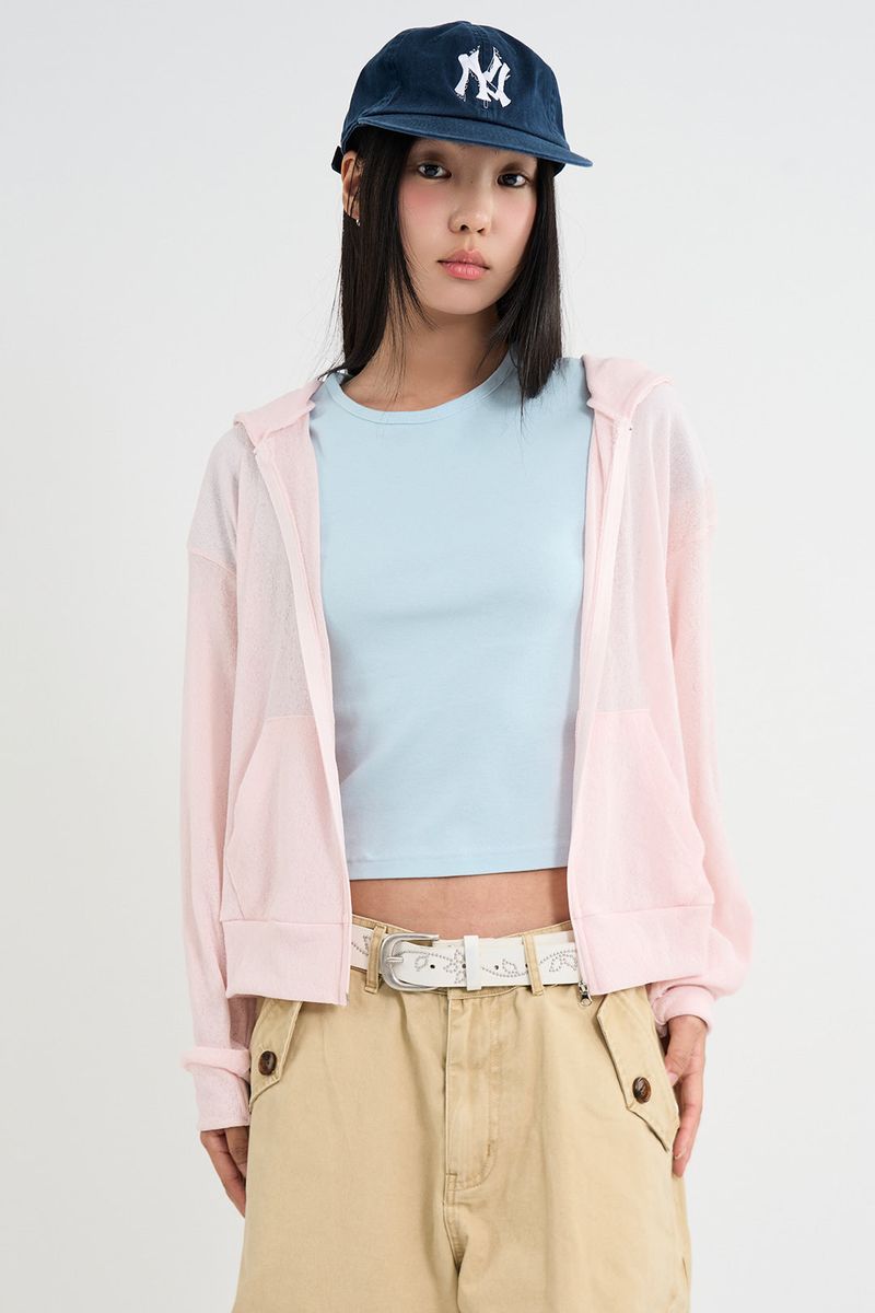 Sheer Summer Hood Zip-Up