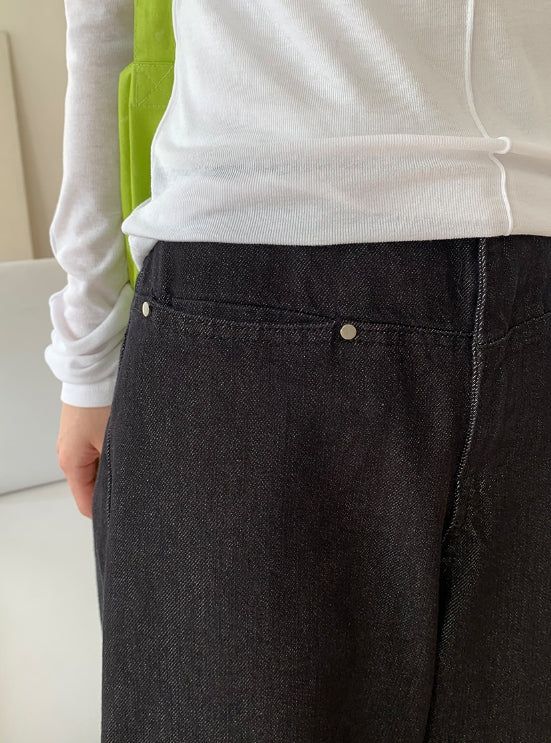 Sankyu Raw Denim Wide Pants