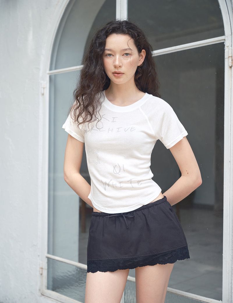 ORIGHH(オライ)の「Floral Vine Lace Mini Skirt_Black(Skirts)」