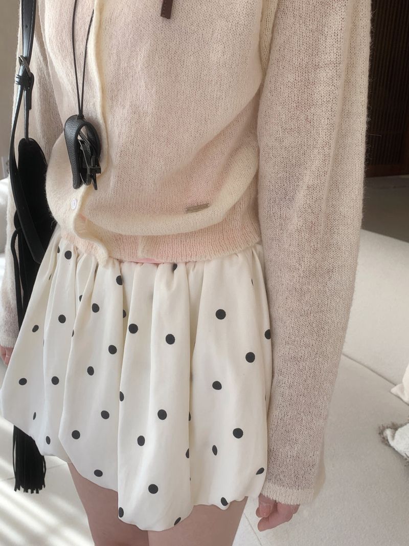 Dot Mellow Balloon Fit Mini Skirt