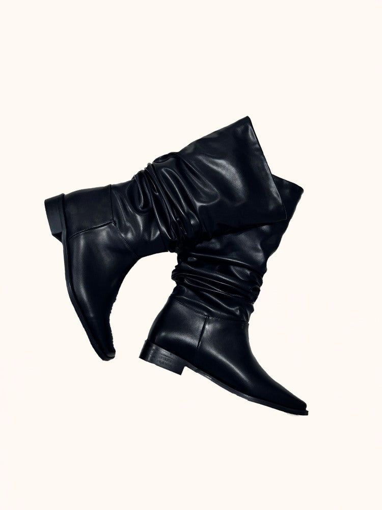 Arco iris(アルコイリス)の「Square wrinkle middle boots (Shoes)」