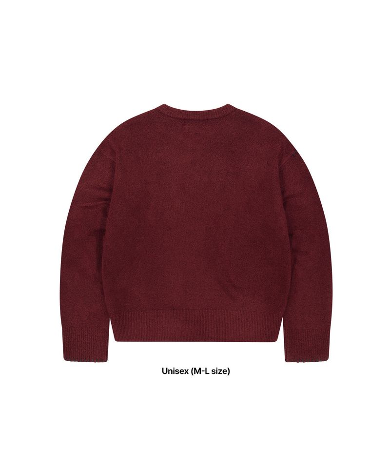 ROUND BUTTON UP CROP CARDIGAN_RED