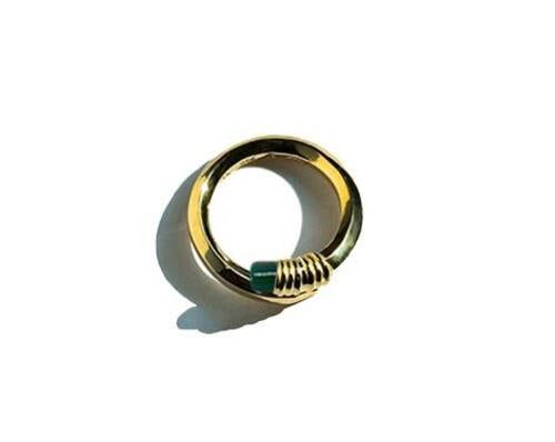 Linning Ring Silver 2 green Onyx