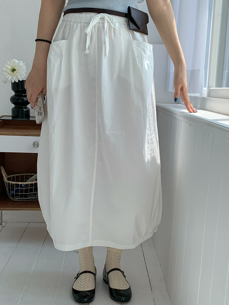 pumpkin balloon pocket long skirt