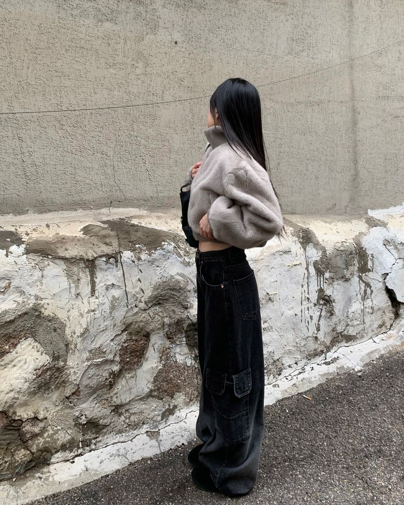 knit polar fur jumper