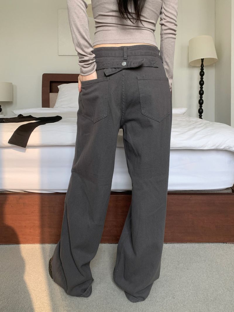 Back Point Bizzo Wide Long Denim Pants