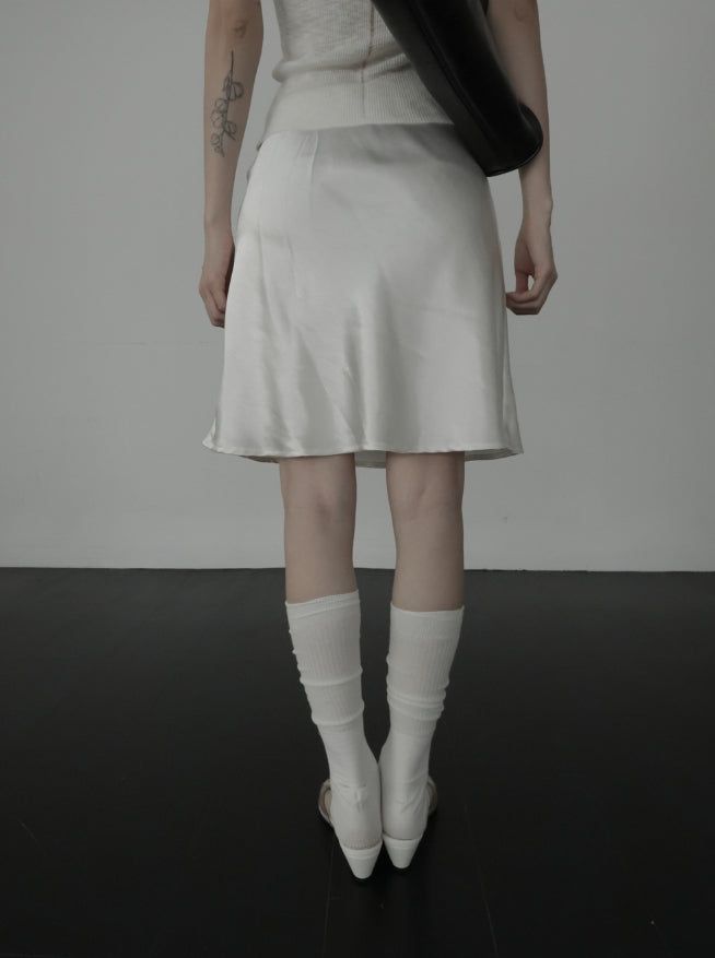 Riel Satin Midi Skirt