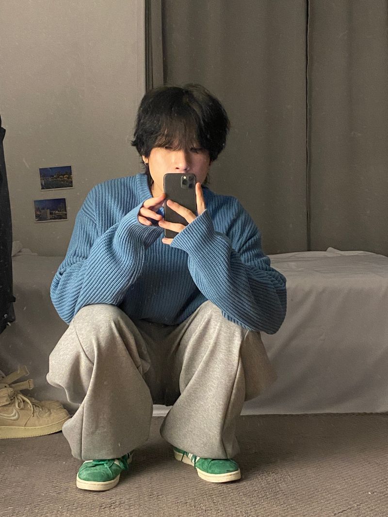 basic hachi round muji Knit 2C