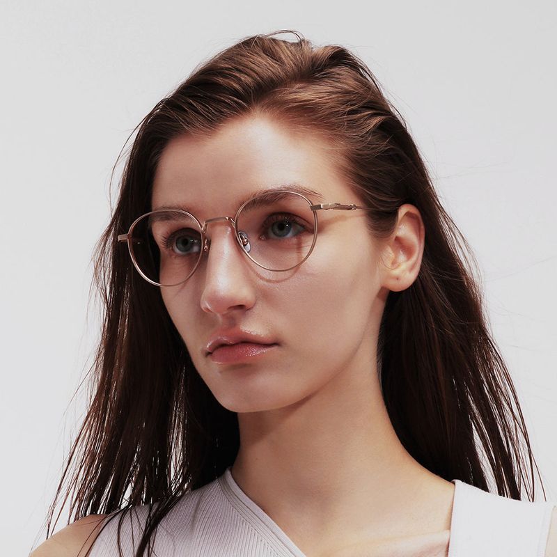 Knouun Round titanium glasses CODE. 102. B Sizzy Gold