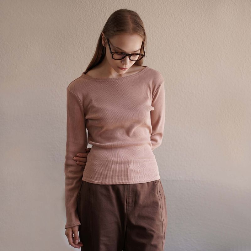 Pink Boatneck Top