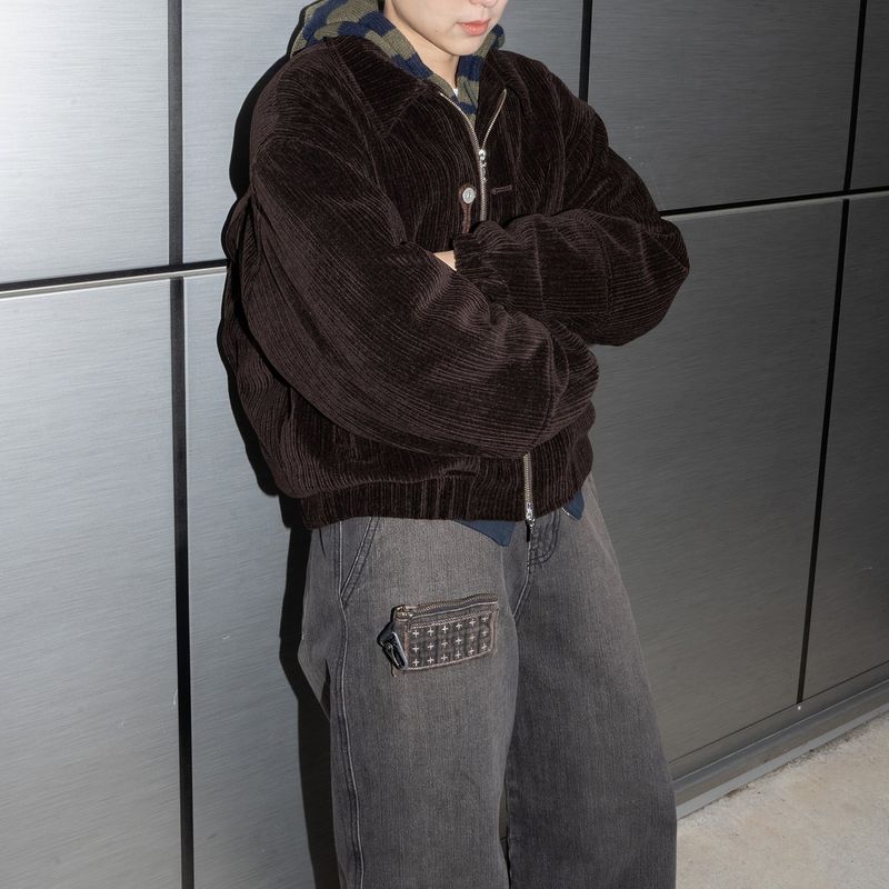 Wallet denim pants / Vintage black
