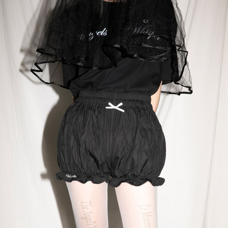 Heart Pumpkin Shorts - BLACK