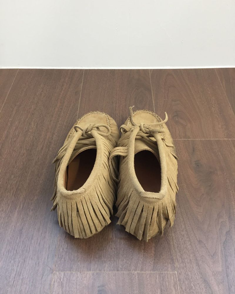 Suede fringe moccasins(1color)
