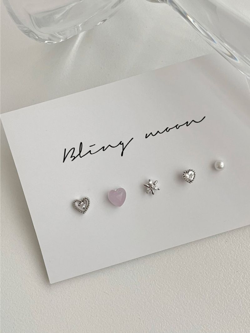 [5 set] pink rub piercing set 