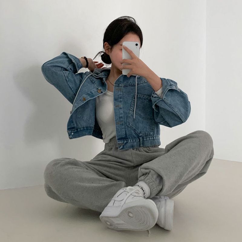 Front And Back Button Denim Jacket