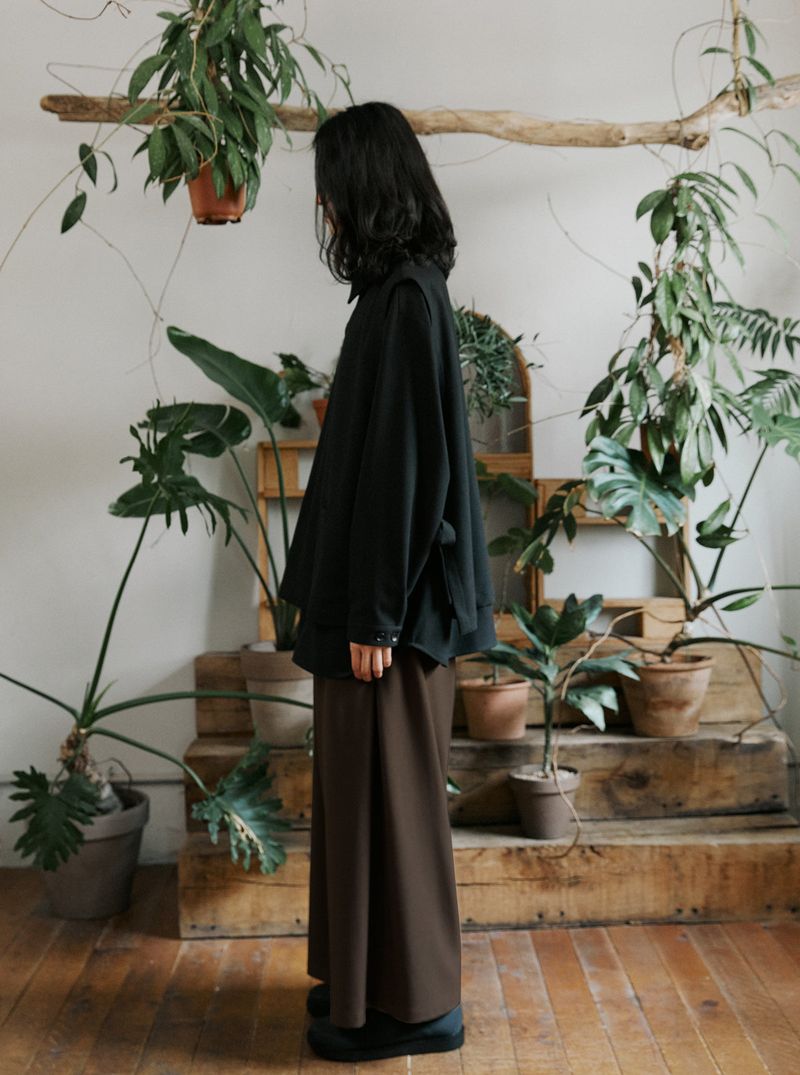 unisex side wide pants brown