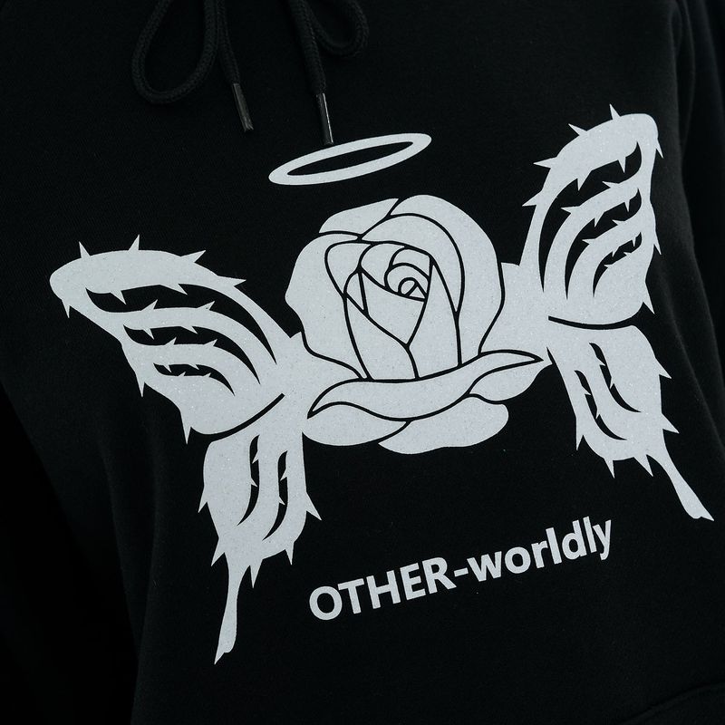 Monster Rose Hoody [White Glitter]