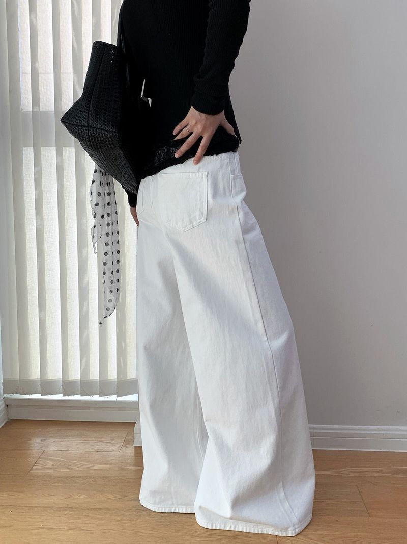 Four Seasons Wide Washed Cotton Pants