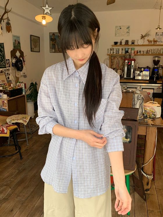 BAON（バオン）の「ハミリベーシックポケットチェックロングスリーブシャツ（トップス）」