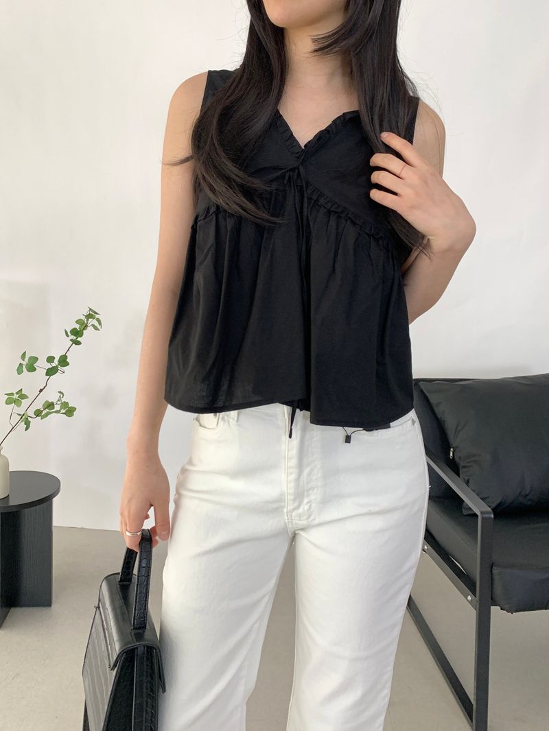 Devco Frill Sleeveless Blouse