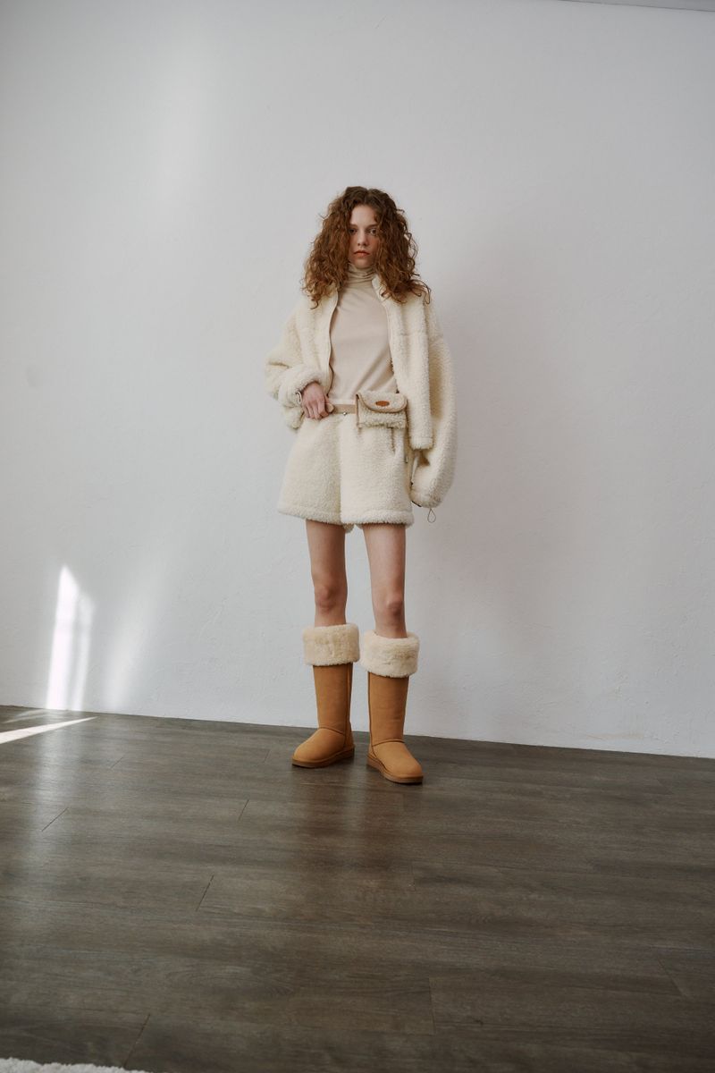 Boucle zip-up (Ivory)