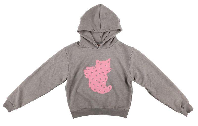 STARLIGHT KIRI CROPPED HOODIE (GREY)