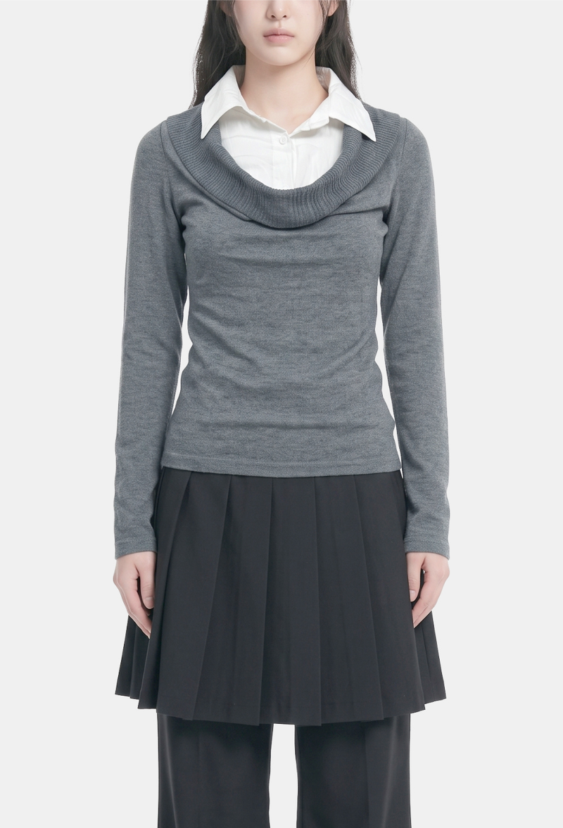 Marlowe Drape Neck Knit Top