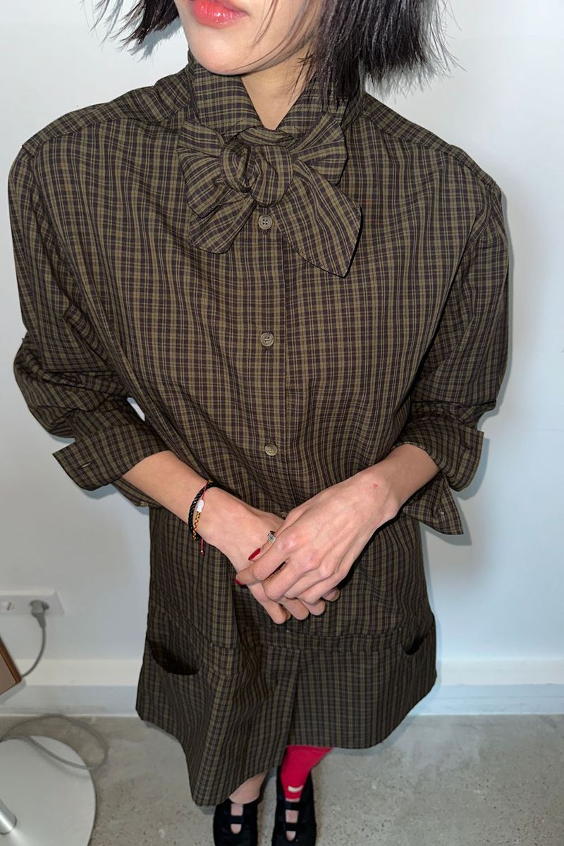 LOW LINE CHECK JUMPSUIT_BROWN