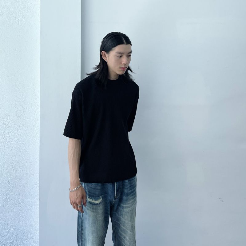 Textured Rib Short Sleeve Tee