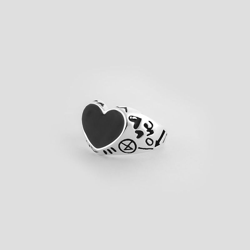 BLACK LOVE RNG SILVER925 (DOODLE)
