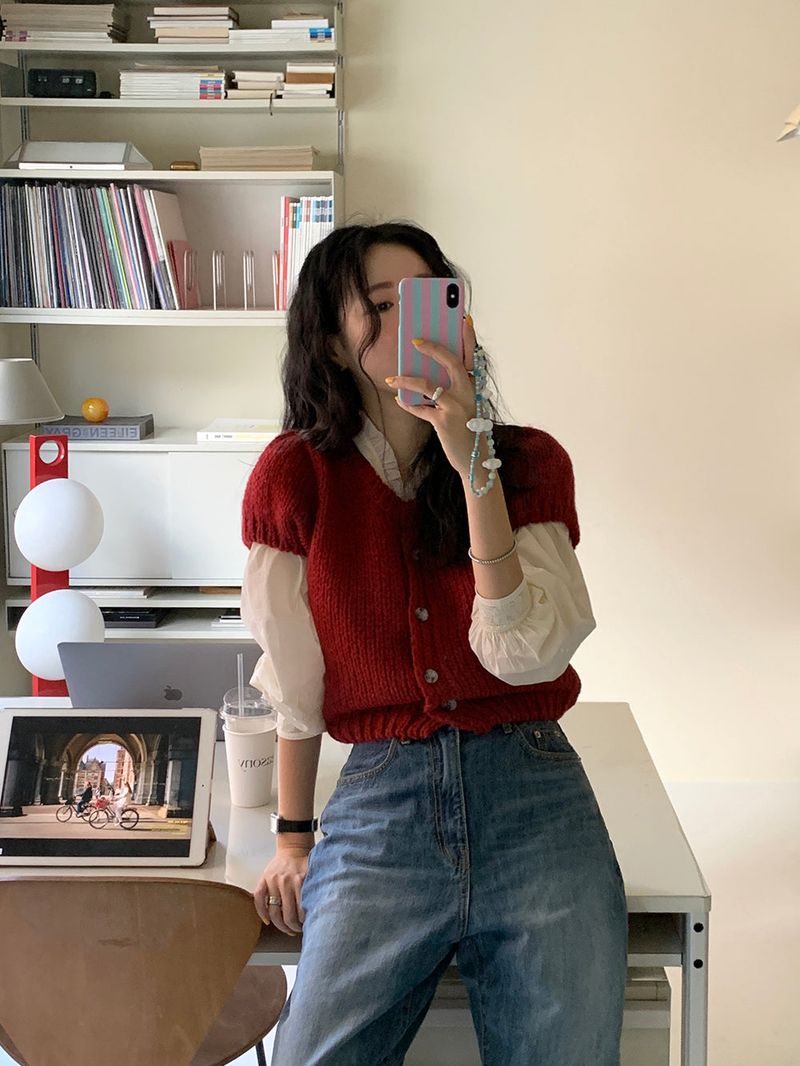[MADE] LoHeart Puff Mini Cardigan