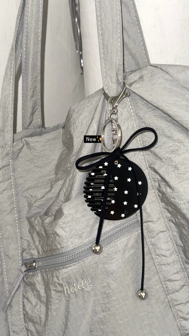 Black Ribbon Mirror Keyring