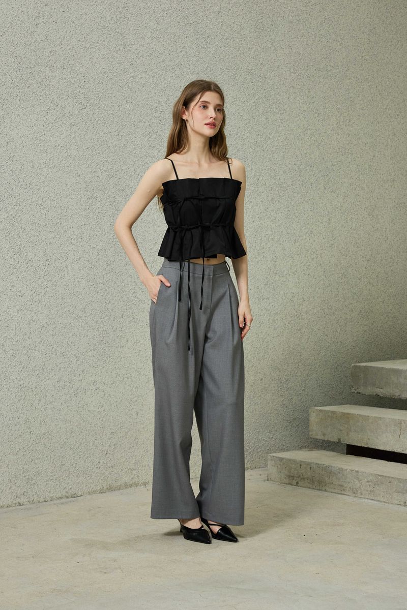 TOMO WIDE SLACKS / CHARCOAL