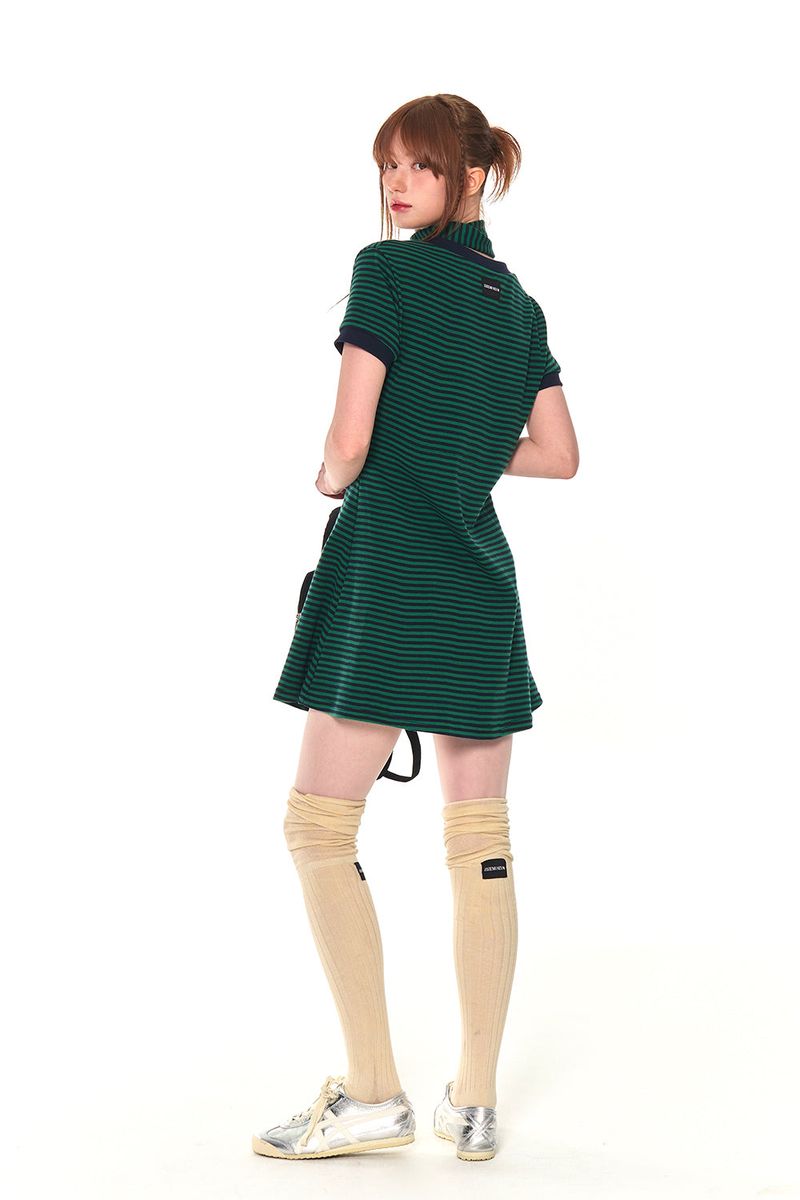 V NECK STRIPE OPS (GREEN)