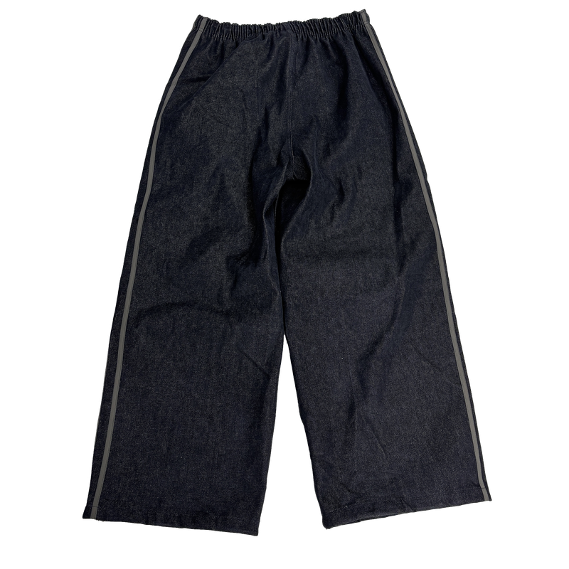 media track denim pants