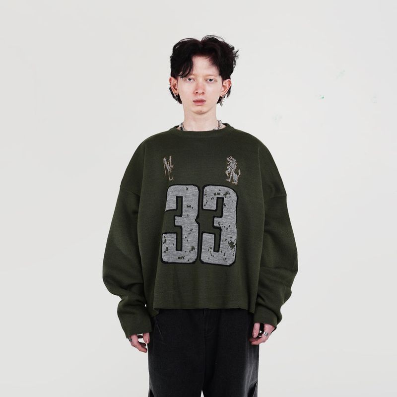 Hierarchy Studios(ヒエラルキースタジオ)の「HIERARCHY STUDIOS Unsolved - Dusty Green Case 33 Oversized Knitwear(Tops)」