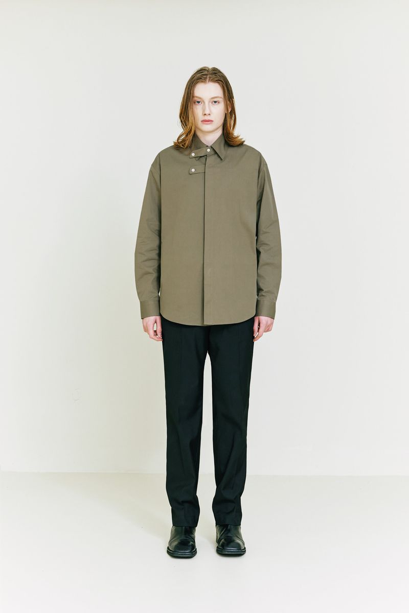 Collar Strap Shirt brown khaki