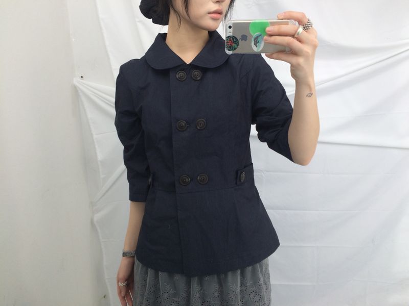 Semi-A-Line Double Button Jacket