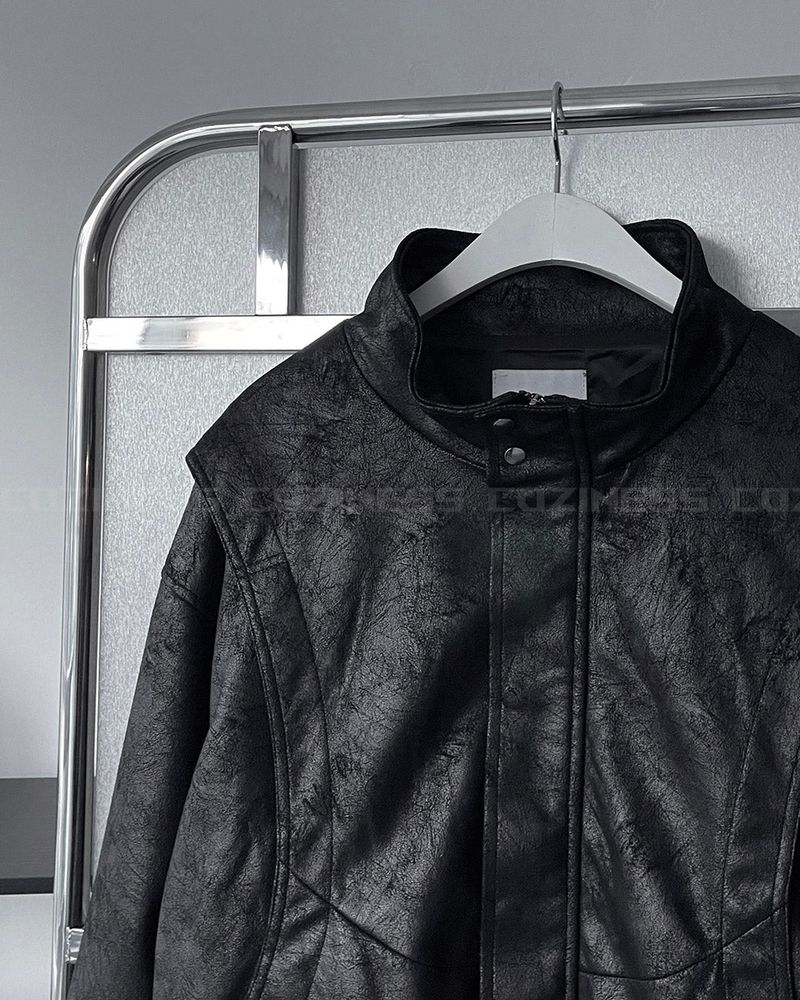 TAP Crack Effect Suede Jacket