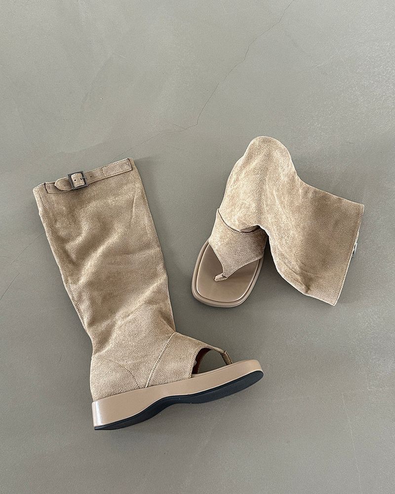 hoof suede flip summer boots