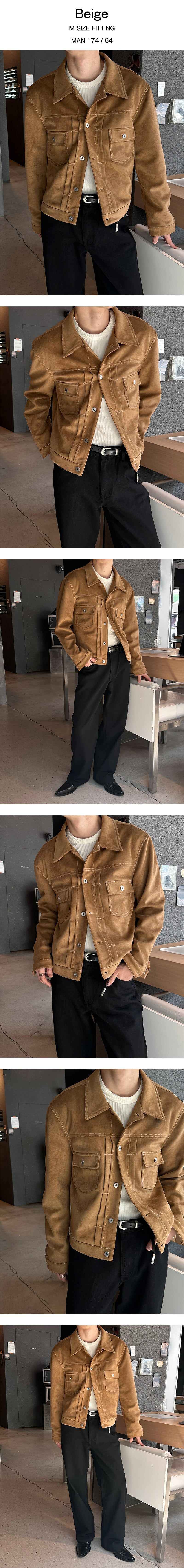 [F/W] Suede trucker jacket(4color)