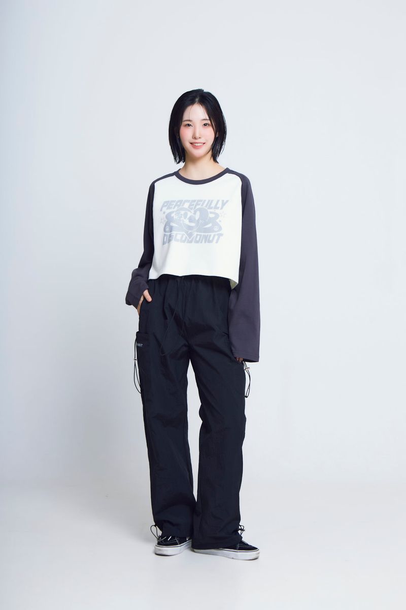 string cargo track pants_black